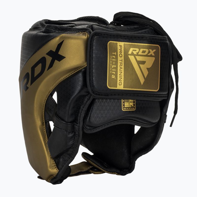 Боксова каска RDX L1 Mark Pro Cheek Training Head Guard golden 3