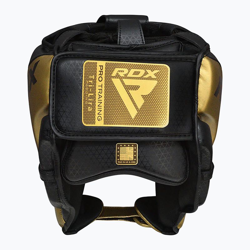 Боксова каска RDX L1 Mark Pro Cheek Training Head Guard golden 3