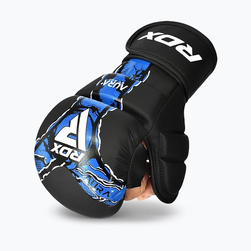 Ръкавици за ММА RDX Grappling Shooter New Aura F17 black/blue 2