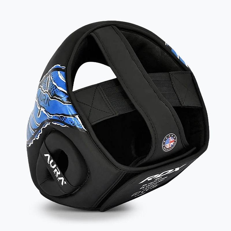 Боксова каска RDX New Aura F17 Head black/blue 4