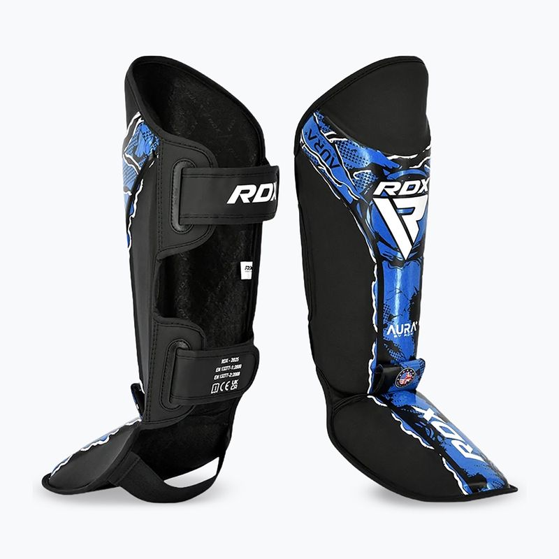 Протектори за пищял и стъпала RDX Instep New Aura F17 Shin black/blue 2