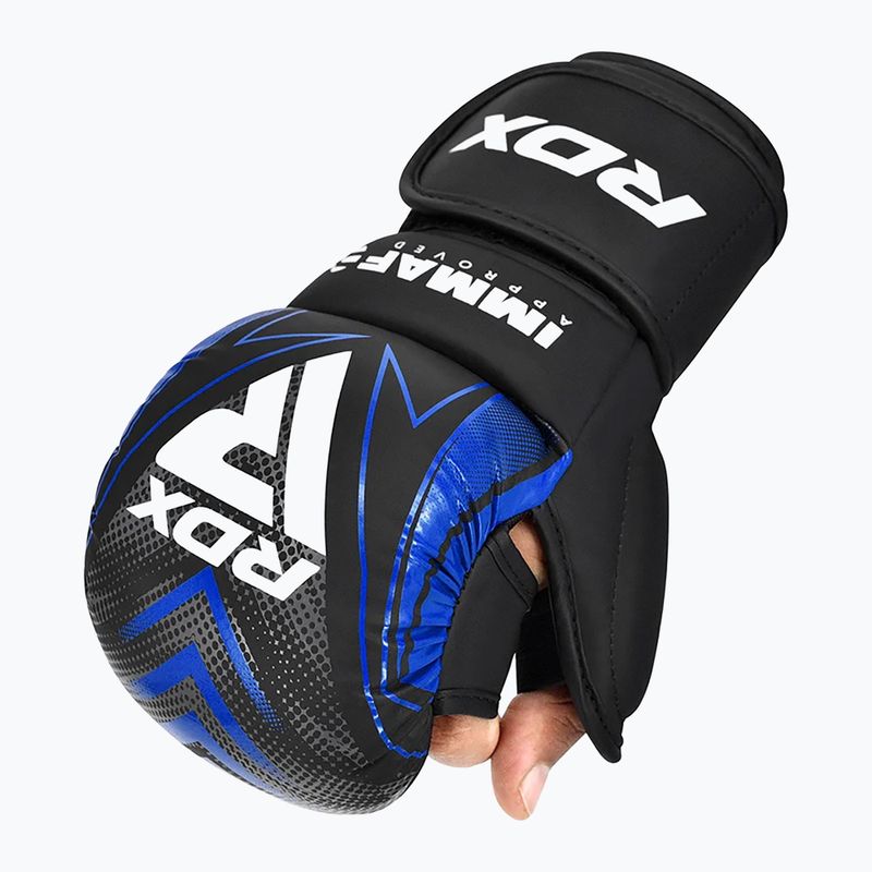 Ръкавици за граплинг RDX IMMAF Approved Shooted Grappling blue 5