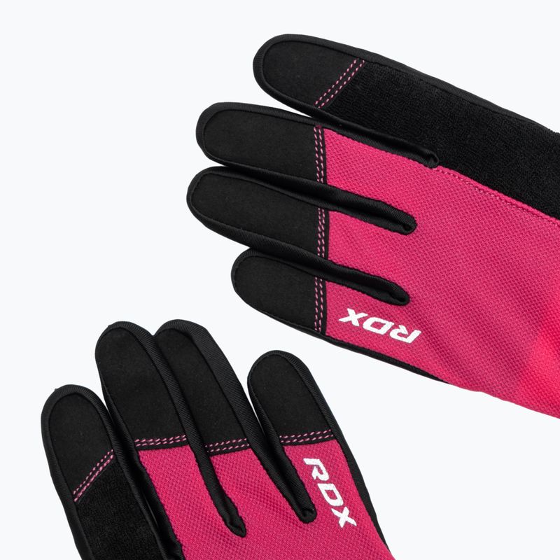 Тренировъчни ръкавици RDX W1F Full Finger pink 4