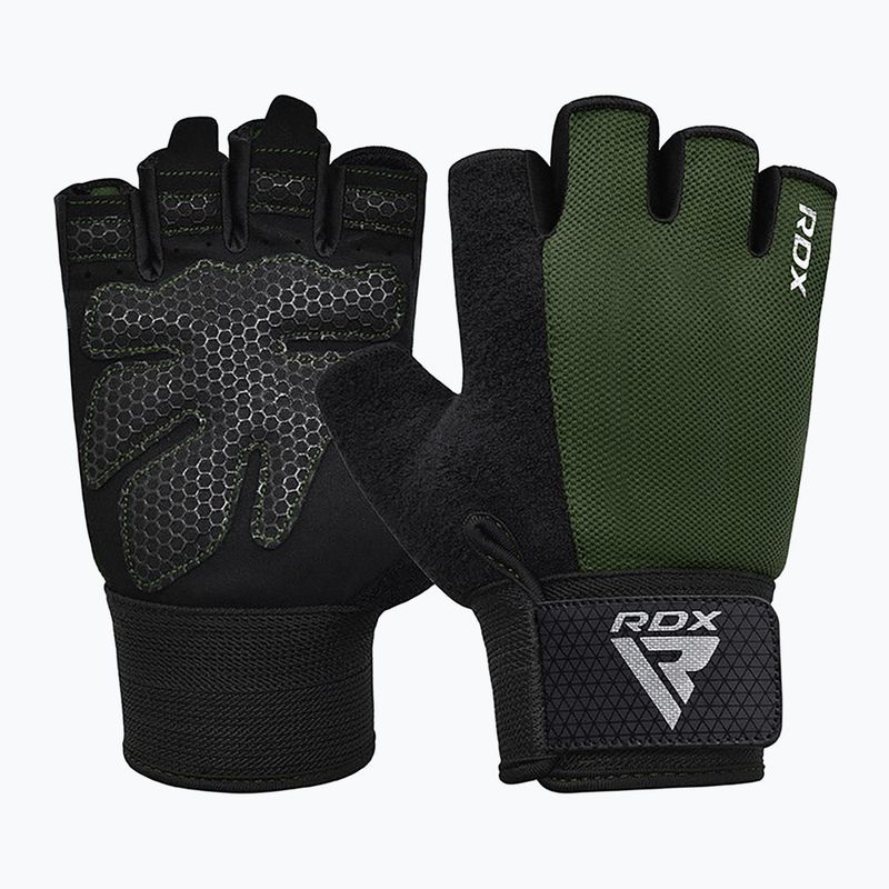 Ръкавици за тренировка RDX W1H Gym Workout army green 2