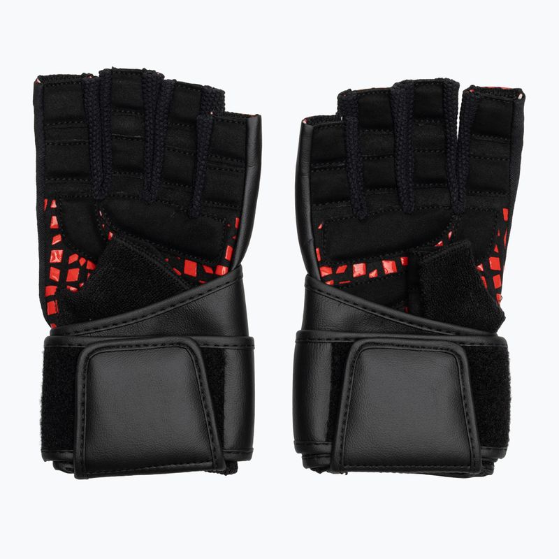 Тренировъчни ръкавици RDX L4 Finger Weightlifting Leather red/black 3