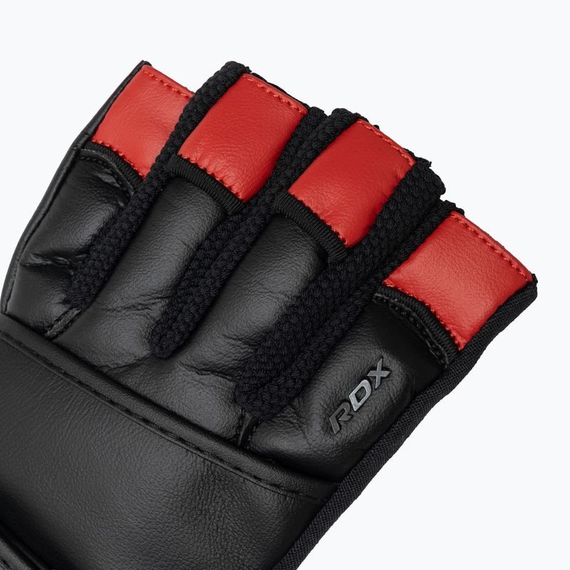 Тренировъчни ръкавици RDX L4 Finger Weightlifting Leather red/black 4