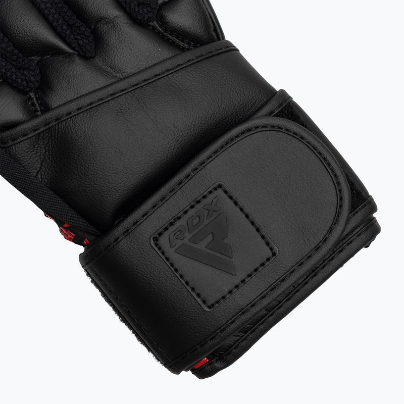 Тренировъчни ръкавици RDX L4 Finger Weightlifting Leather red/black 5