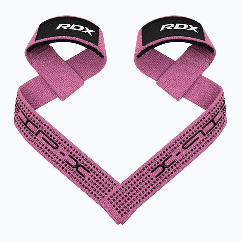 Каишки за вдигане на тежести RDX S4 Weightlifting Wrist Straps pink 2