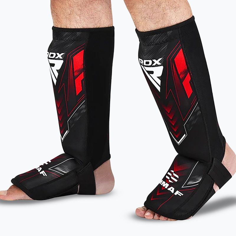 Протектори за подбедрици и стъпала RDX IMMAF Approved Neoprene Shin Instep red 7