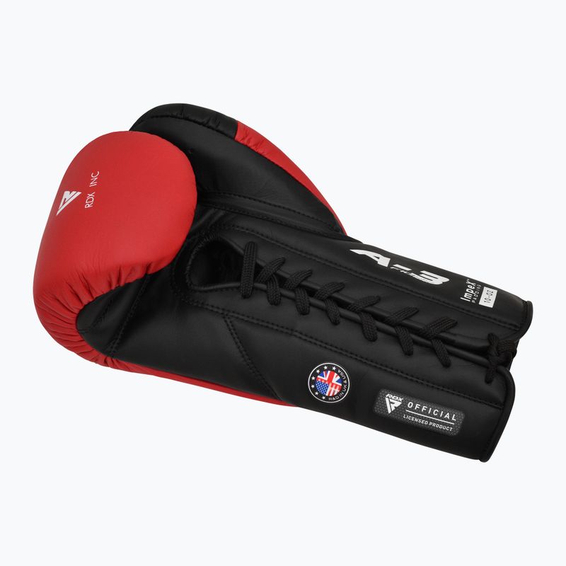 Боксови ръкавици RDX Pro Fight Apex Competition Lace Up red 3