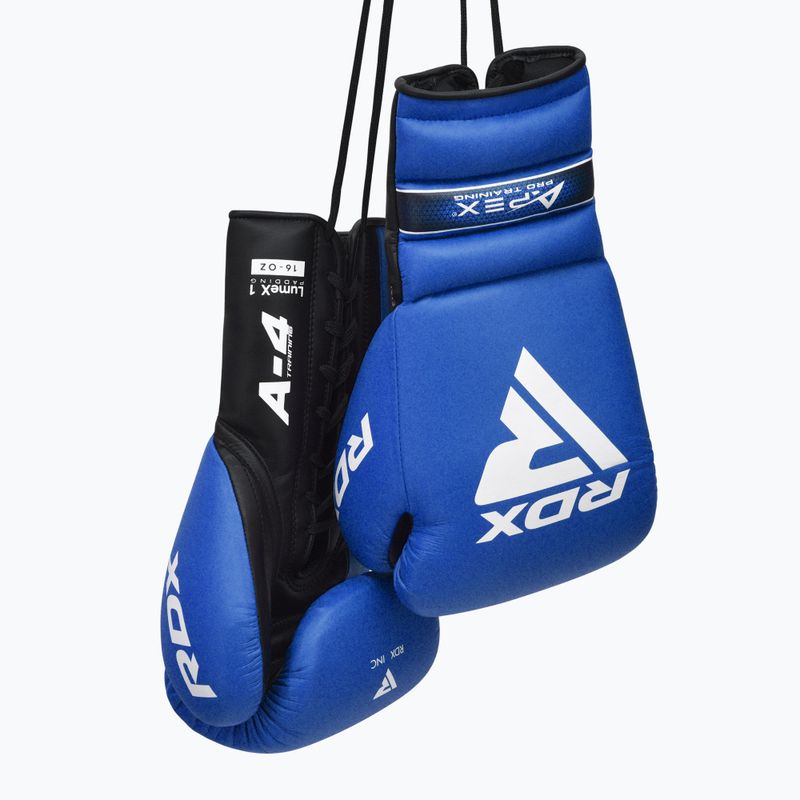 Боксови ръкавици RDX Apex Lace Up Training Sparring Boxing blue 4