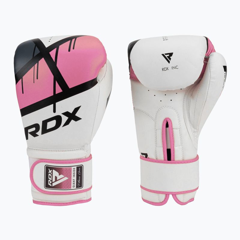 Дамски боксови ръкавици RDX BGR-F7 в бяло и розово BGR-F7P