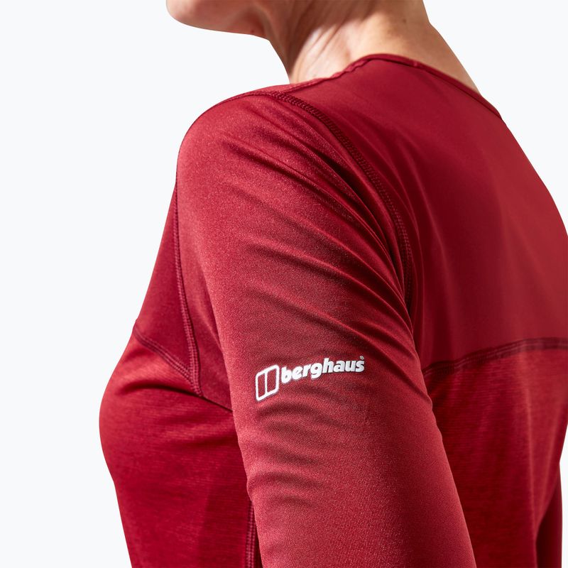 Дамски поход с дълъг ръкав Berghaus Voyager Tech Tee Basecrew syrah/red dahlia 7