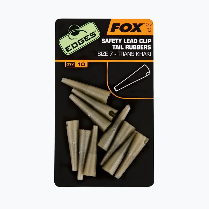 FOX кантове олово клипс опашка гуми 10 бр. Trans Khaki CAC478