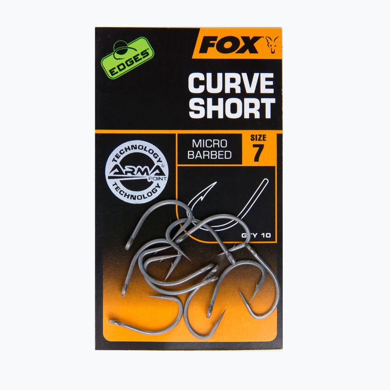 Haki karpiowe Fox Edges Armapoint Curve Shank Short szare CHK210 2