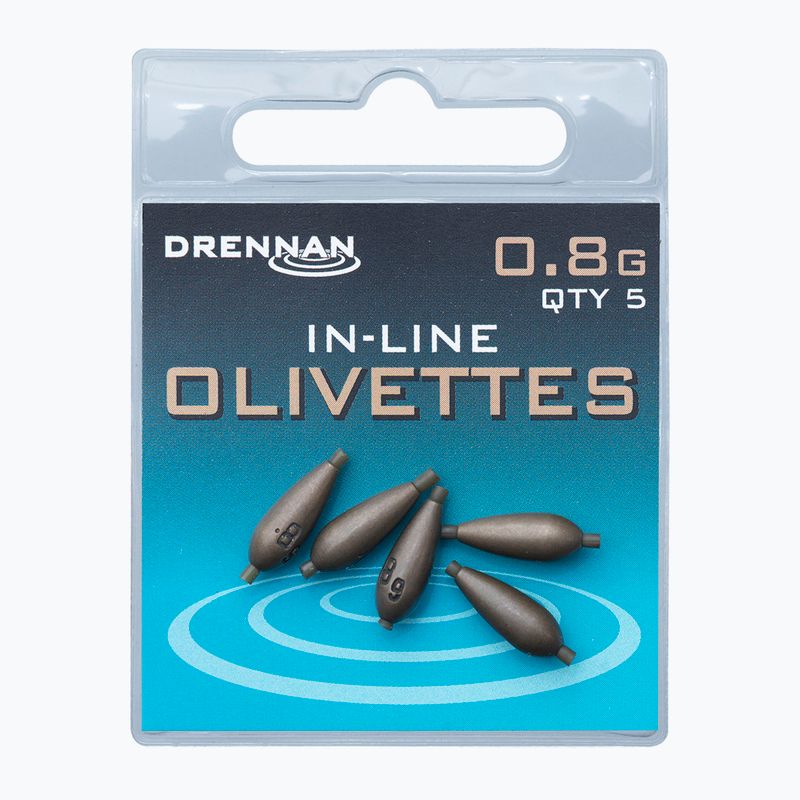 Drennan маслинови тежести с игла 5бр. кафяви TOOIO175