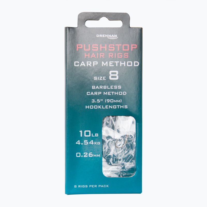 Drennan Pushstop H'rig Carp Method Hook & Line 8 чифта прозрачни HNQCMT008