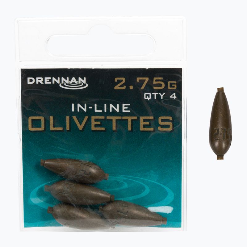 Drennan маслинови тежести с игла 4бр. кафяви TOOIO275 2