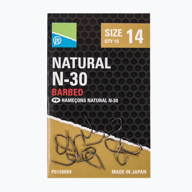 Preston Natural N-30 риболовни куки 15 бр. черни P0150067