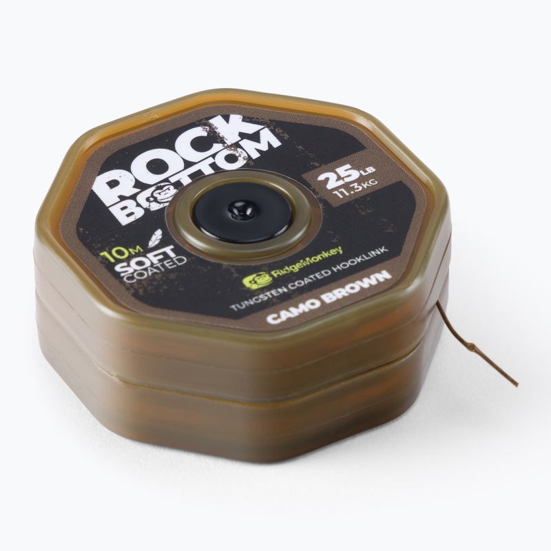 Ridge Monkey Connexion Rock Bottom Tungsten Soft Coated Hooklink шарански лидер оплетка кафява RMT280