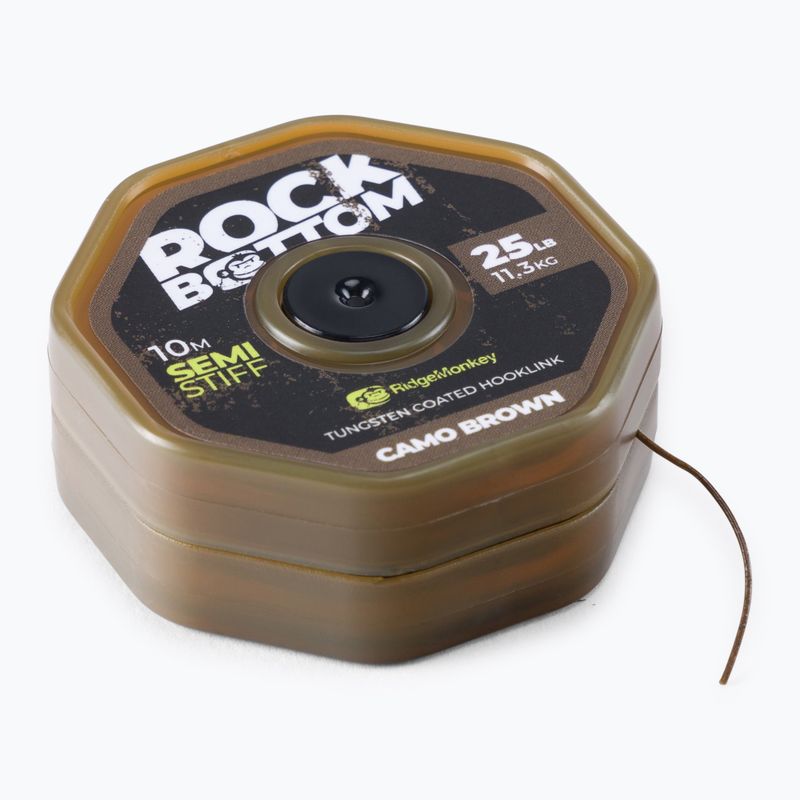 Ridge Monkey Connexion шаранска оплетка Rock Bottom Tungsten Semi Stiff Coated Hooklink кафява RMT282