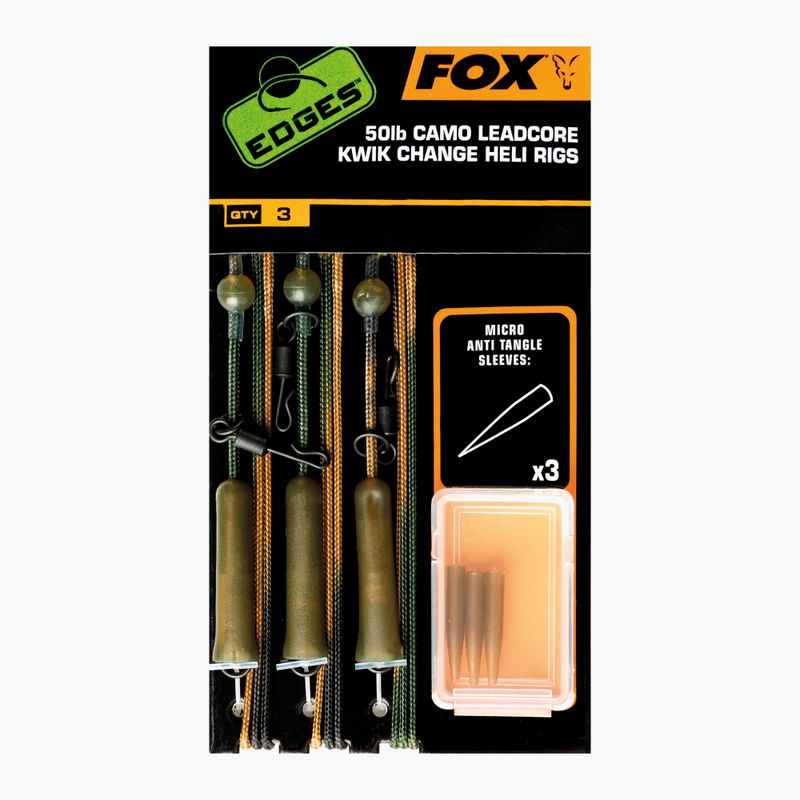 Повод Fox Edges Ready Tied Camo Leadcore Heli Rig Leaders camo CAC755