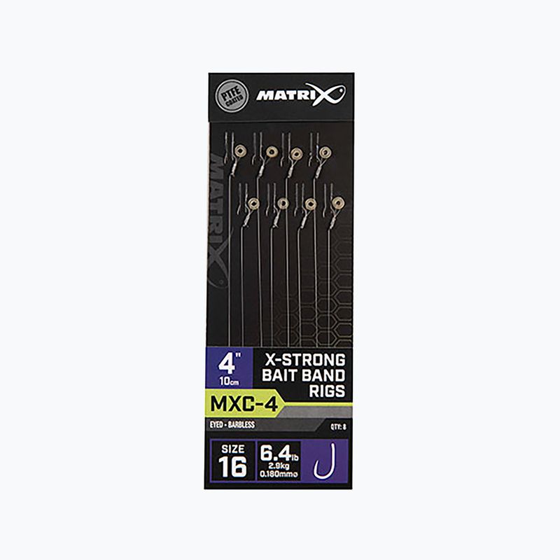 Приспособления към метода Matrix MXC-4 размер Barbless X-Strong Bait Band 8 szt. прозрачни GRR066
