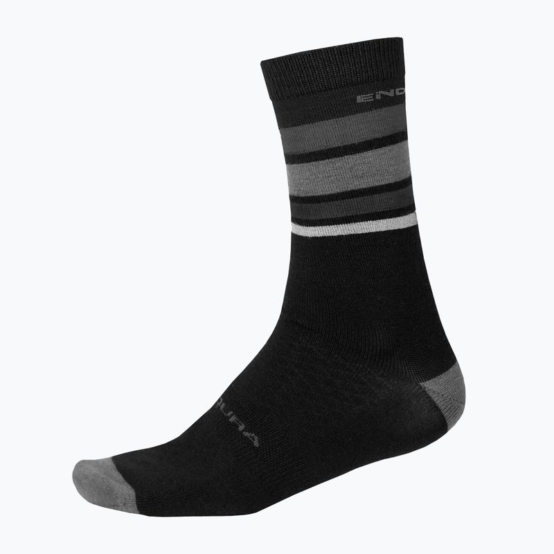 Чорапи за колоездене Endura BaaBaa Merino Stripe matt black