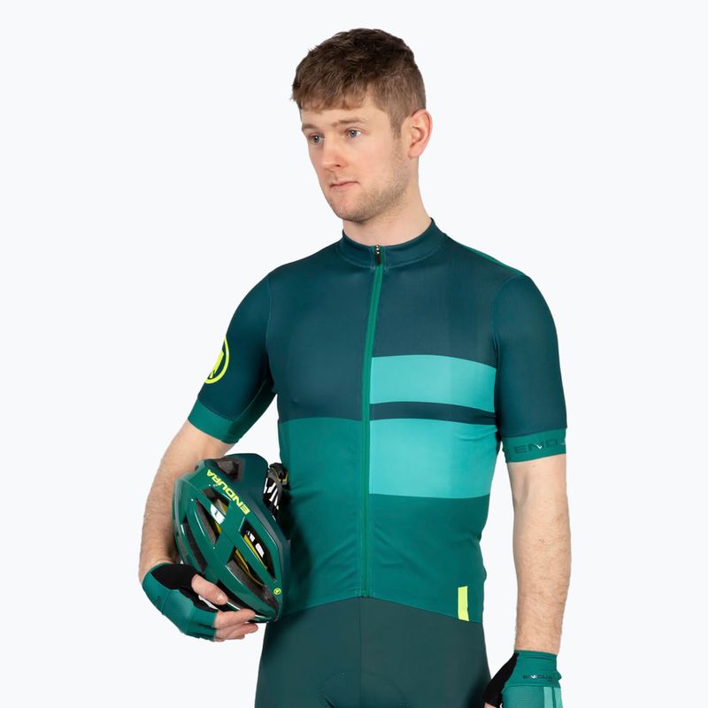 Мъжка колоездачна тениска Endura FS260 Print S/S emerald green