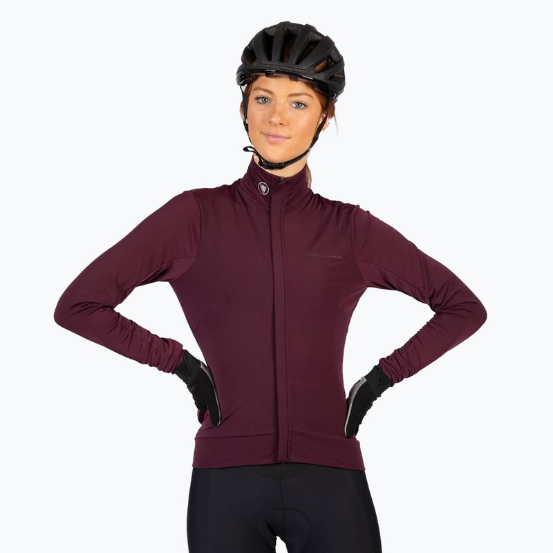 Дамска колоездачна блуза с дълъг ръкав Endura Xtract Roubaix aubergine