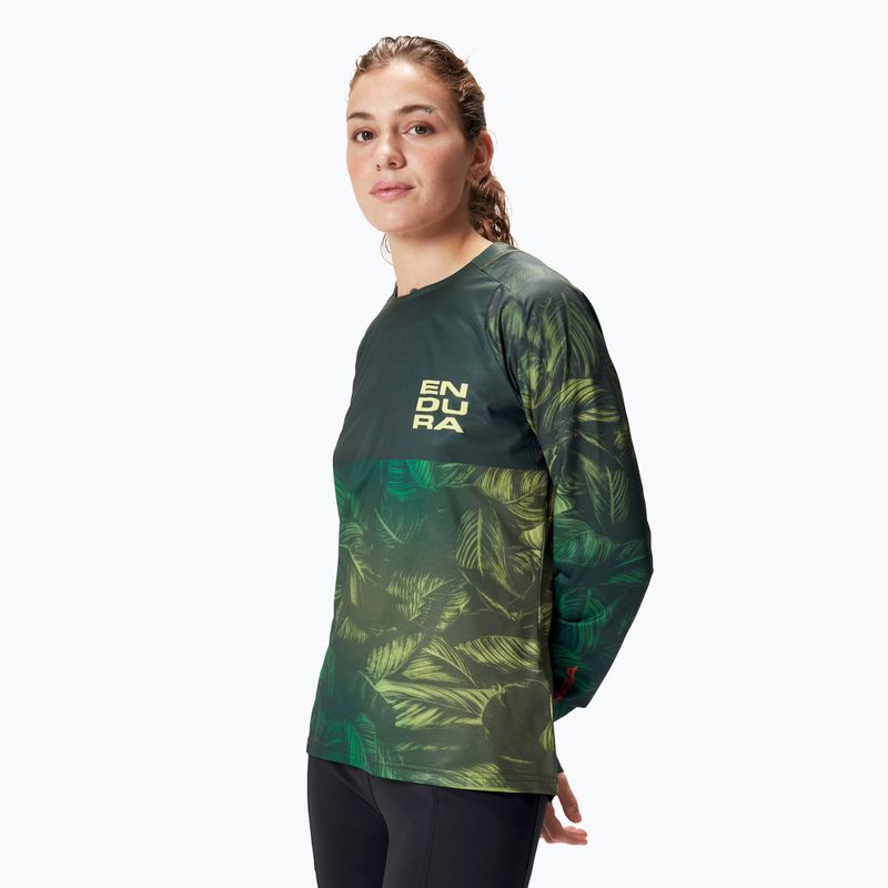 Дамска колоездачна блуза с дълъг ръкав Endura Tropical Print Ltd ghillie green 3