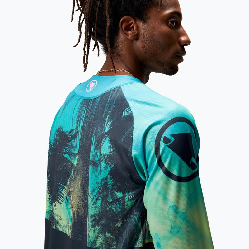 Мъжка колоездачна блуза с дълъг ръкав Endura Tropical Print Ltd atlantic 6
