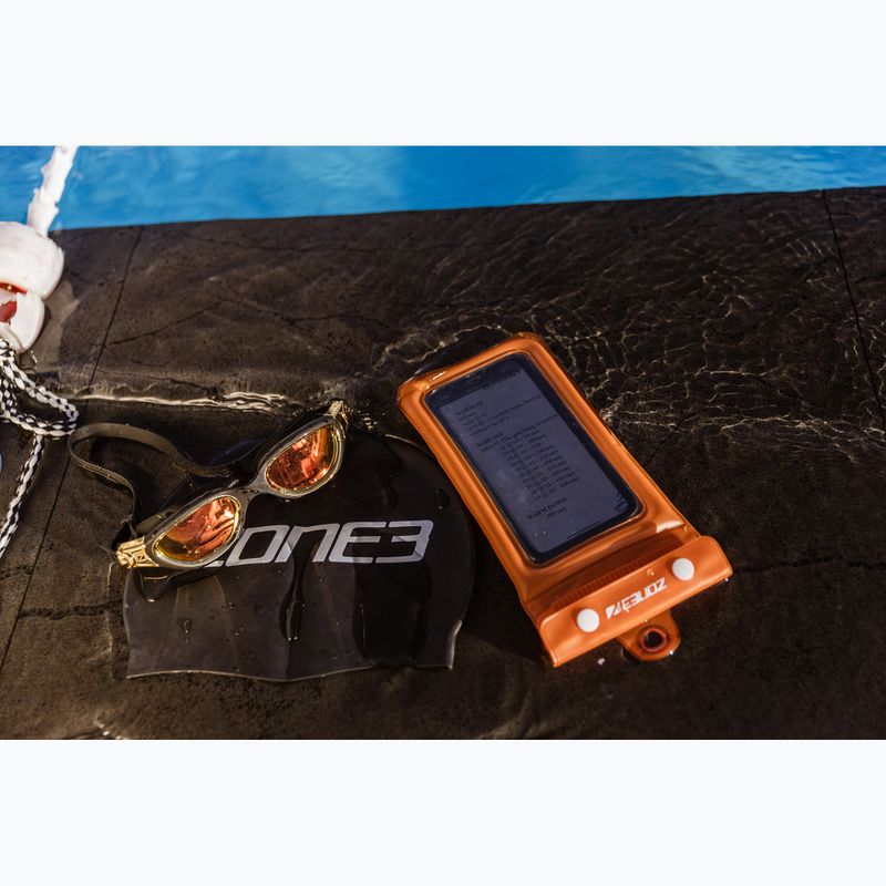 Водоустойчив калъф ZONE3 Waterproof Phone Pouch clear/orange 2