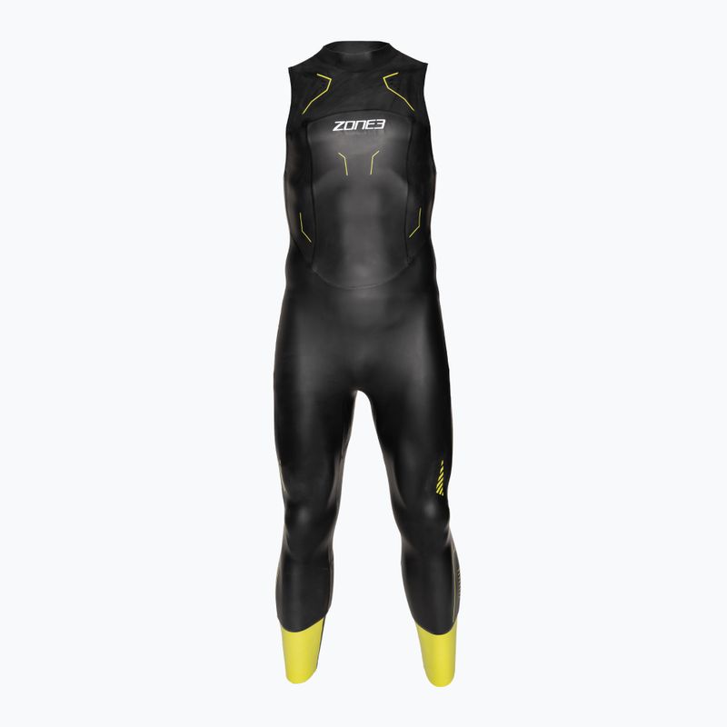 Мъжки неопренов костюм за триатлон ZONE3 Sleeveless Vision black/lime/gun metal 2