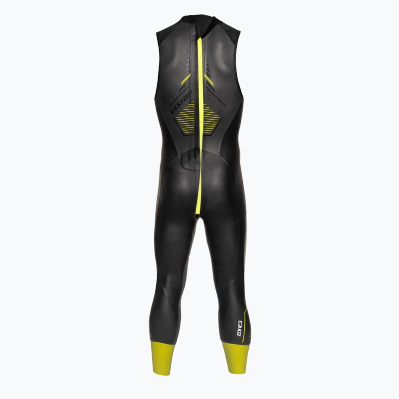 Мъжки неопренов костюм за триатлон ZONE3 Sleeveless Vision black/lime/gun metal 3