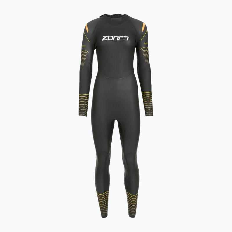 Дамски неопренов костюм за триатлон Zone3 Thermal Aspect Breaststroke 2,5 mm black/orange/yellow 2
