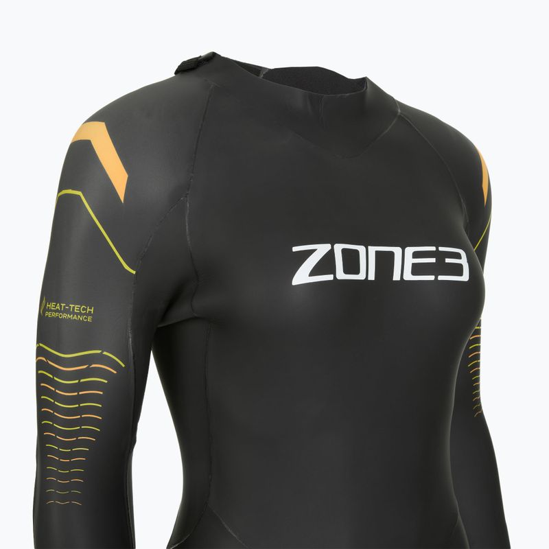 Дамски неопренов костюм за триатлон Zone3 Thermal Aspect Breaststroke 2,5 mm black/orange/yellow 4
