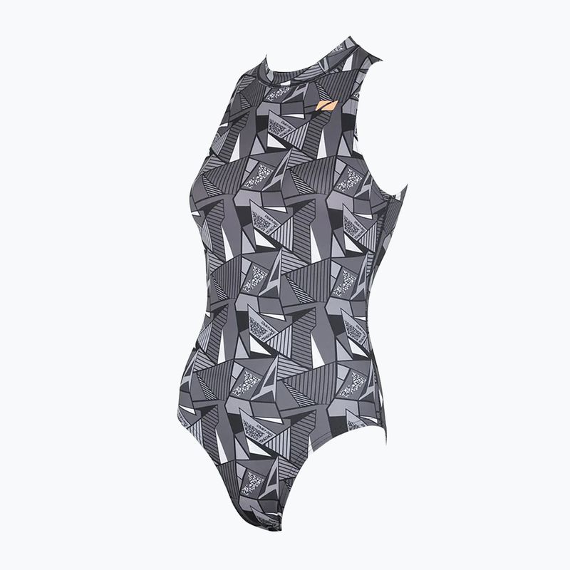Дамски бански костюм от една част ZONE3 OWS Renew High Neck black/white 6