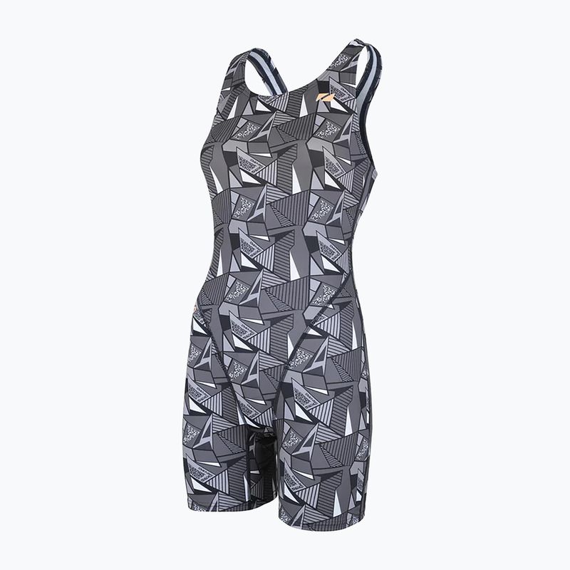 Дамски бански костюм от една част ZONE3 OWS Renew Short Leg Knee Skin black/white  6