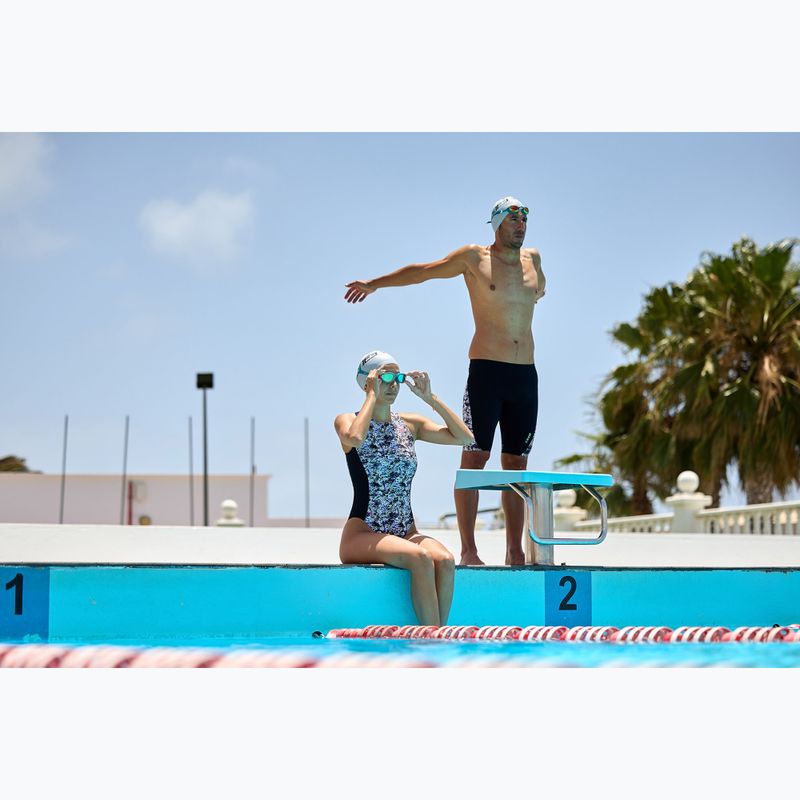 Дамски бански костюм от една част ZONE3 Pacific Koa High Neck black/green 7