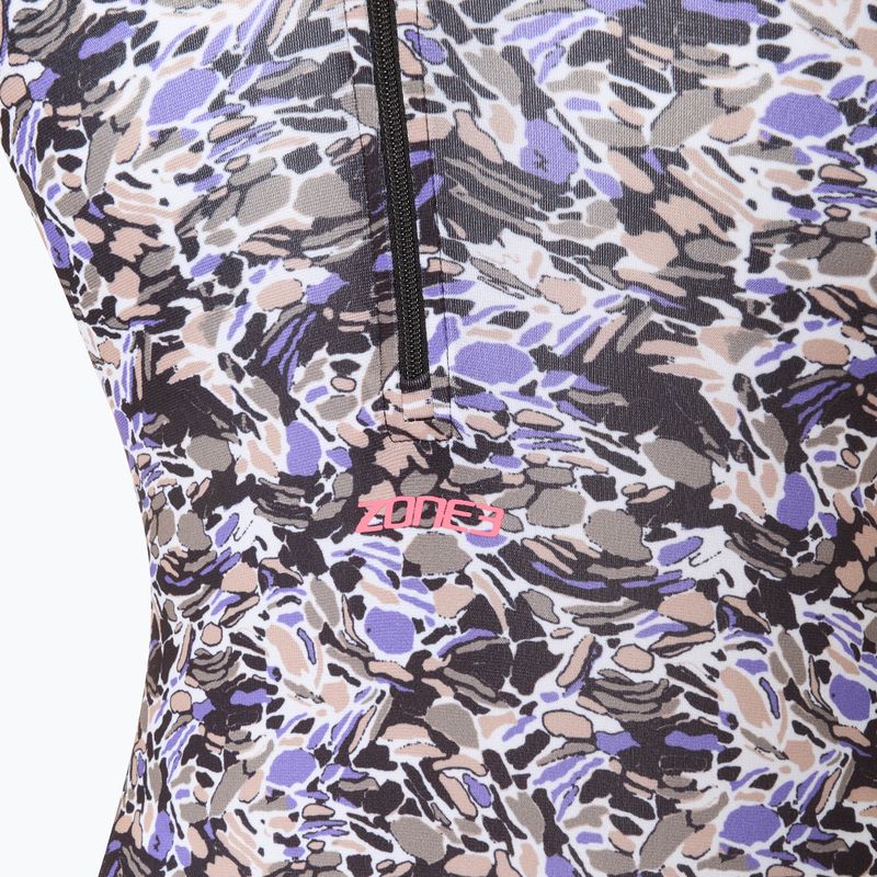 Дамски бански костюм от една част ZONE3 Pacific Koa High Neck black/green 3