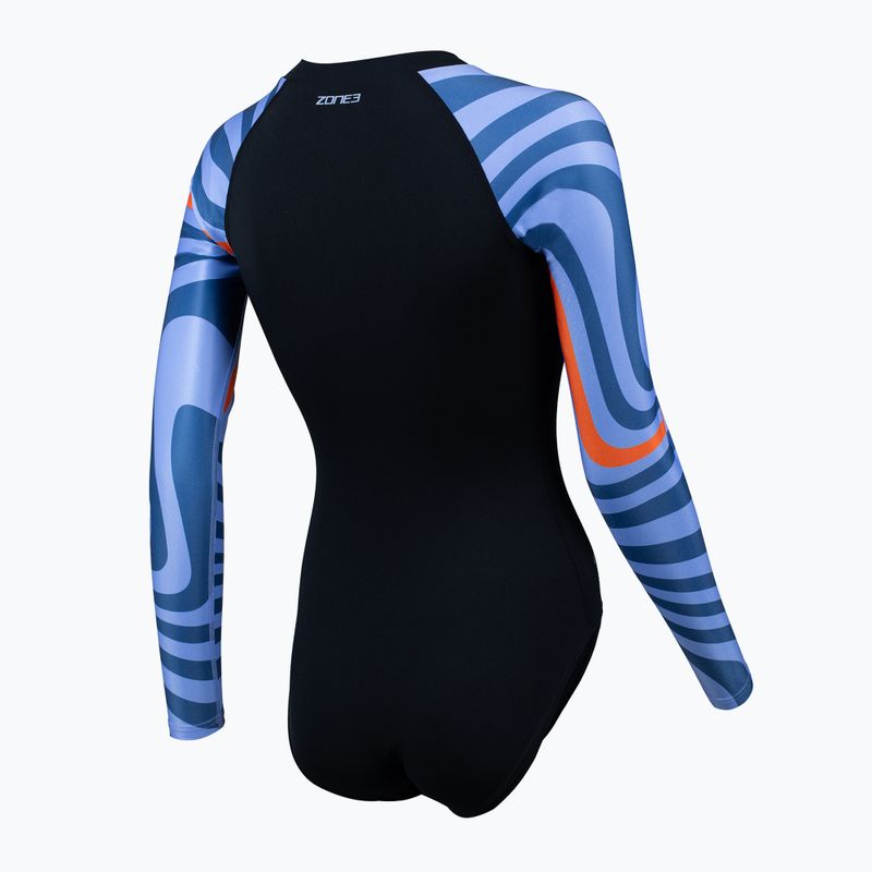 Дамски бански костюм от една част ZONE3 OWS Renew black/multi blue 2