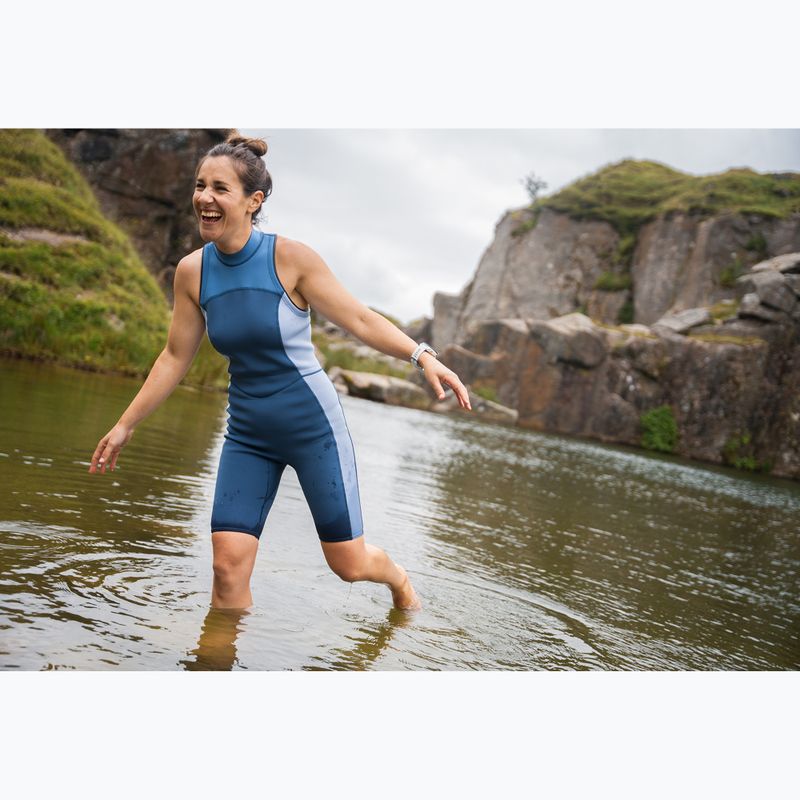 Дамски цял костюм за плуване ZONE3 Yulex Kneeskin multi blue/white 3