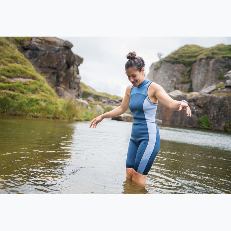 Дамски цял костюм за плуване ZONE3 Yulex Kneeskin multi blue/white 4