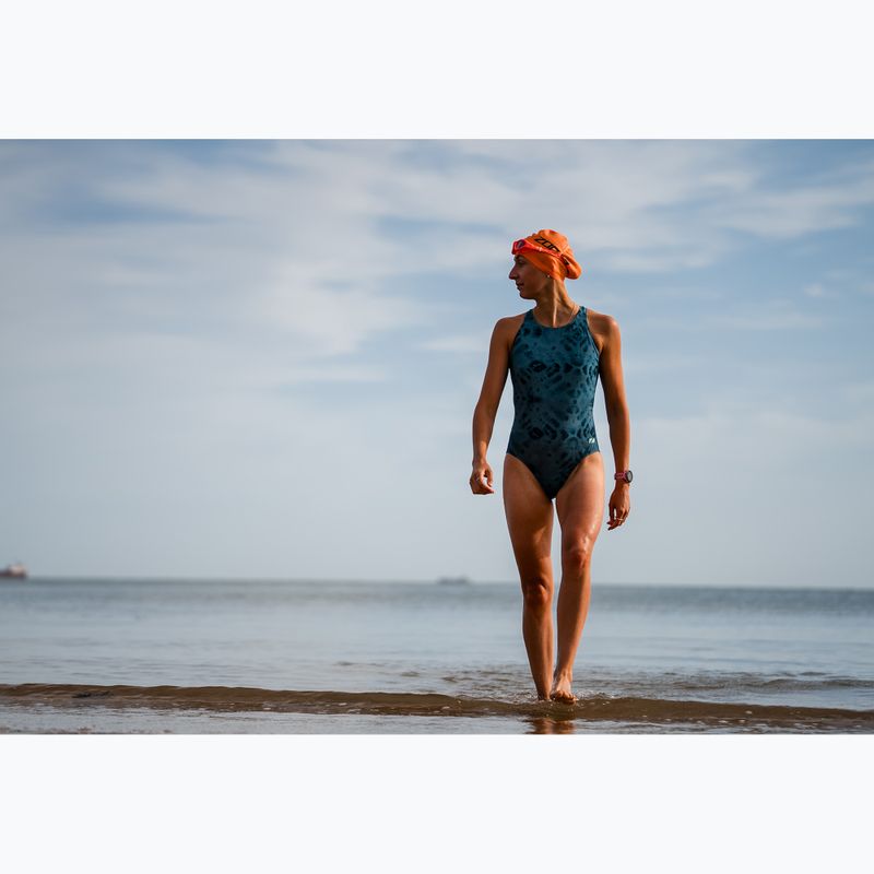 Дамски цял костюм за плуване ZONE3 Classic teal tie-dye 7