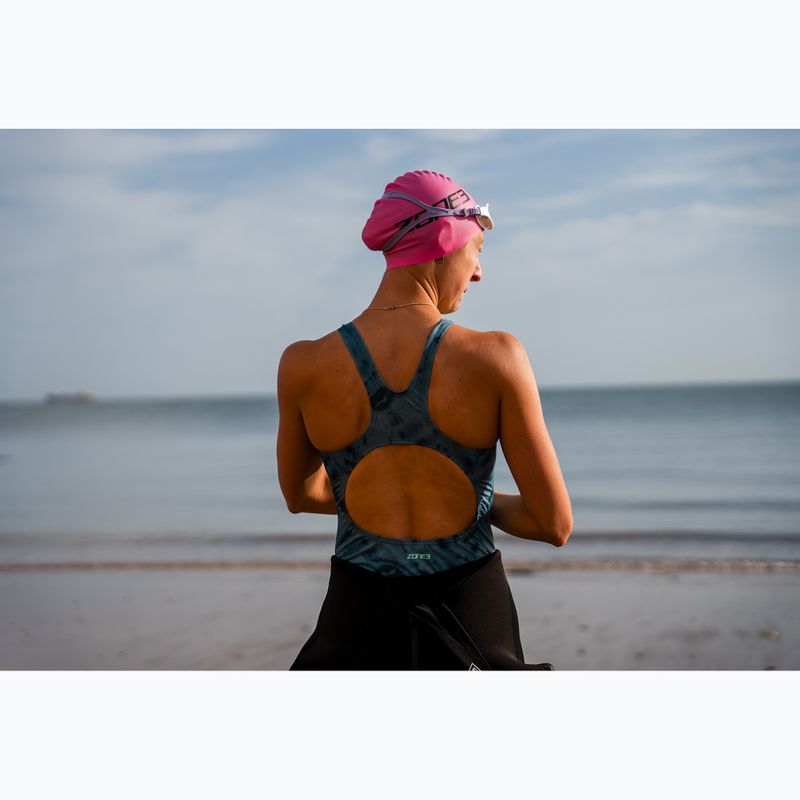 Дамски цял костюм за плуване ZONE3 Classic teal tie-dye 10