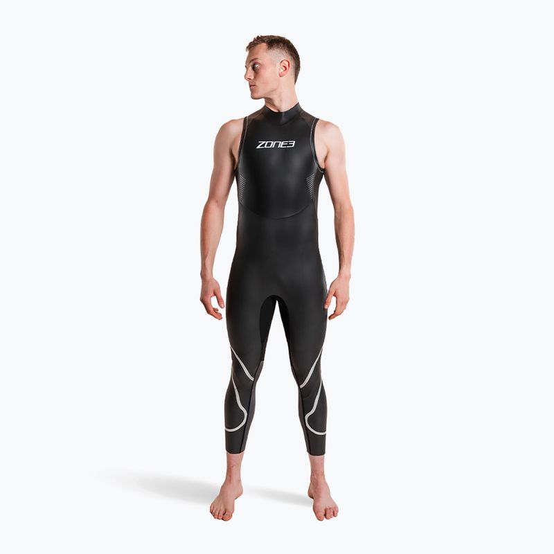 Мъжки неопренов костюм за триатлон ZONE3 Glide Sleeveless Wetsuit black/grey 3