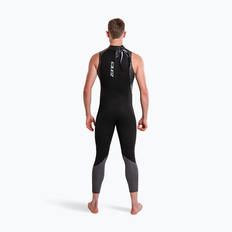 Мъжки неопренов костюм за триатлон ZONE3 Glide Sleeveless Wetsuit black/grey 4