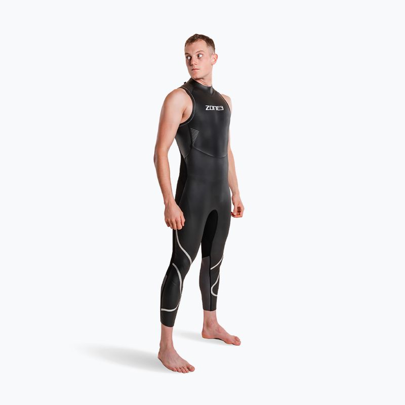 Мъжки неопренов костюм за триатлон ZONE3 Glide Sleeveless Wetsuit black/grey 5