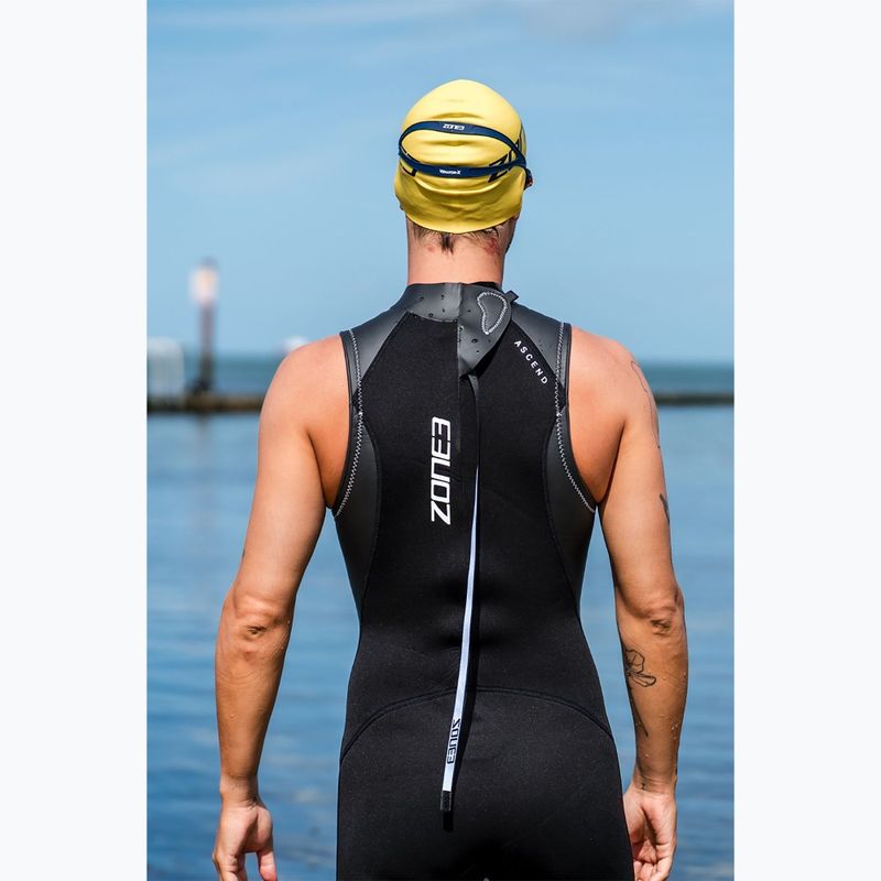 Мъжки неопренов костюм за триатлон ZONE3 Glide Sleeveless Wetsuit black/grey 9